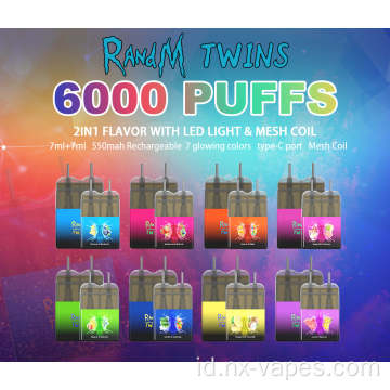 Randm Twins 2in1 LED Light Disposable Vape Pod